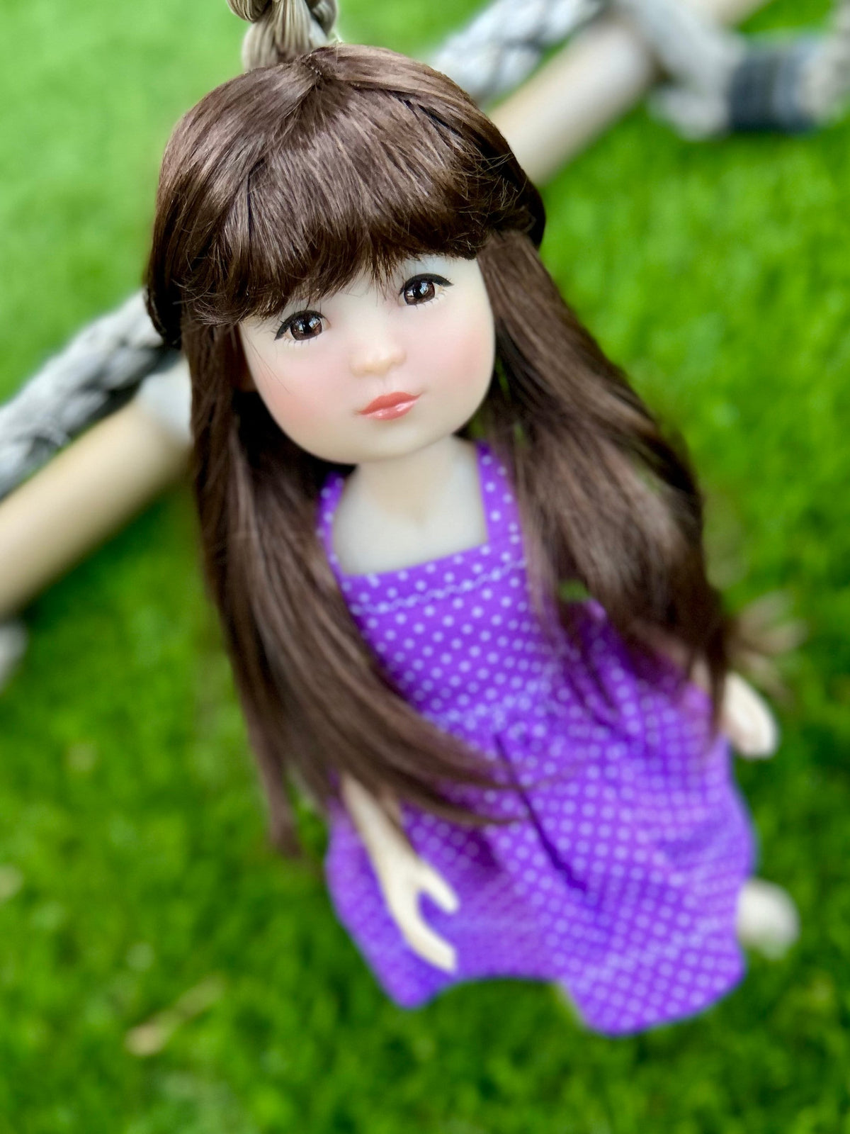 zazou  Custom WIG for 13" Dianna Effner Little Darling head size 7-8" siblings, Ellowyne, My Meadow Avery, "Stretch Cap »