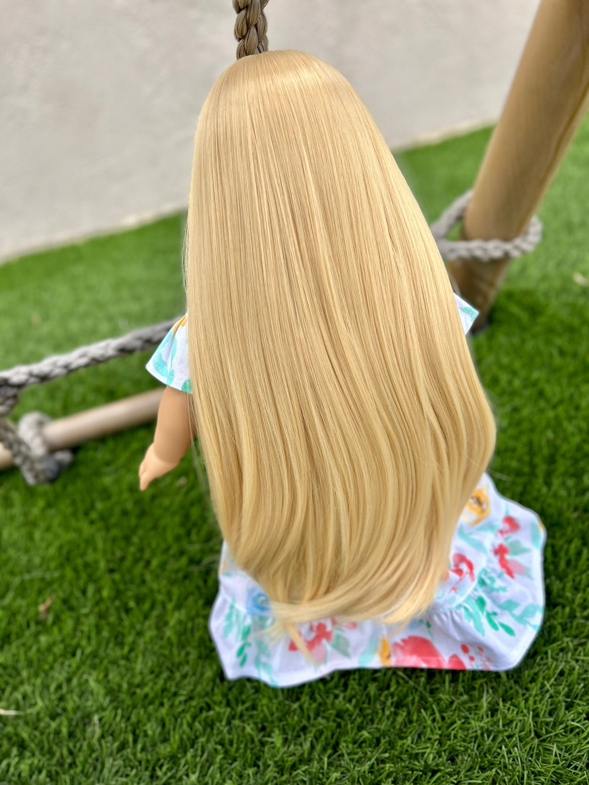 Zazou American doll custom wig for 18" Dolls - Tangle Resistant - fits 11" size of 18" dolls American doll  OG Blythe BJD Gotz
