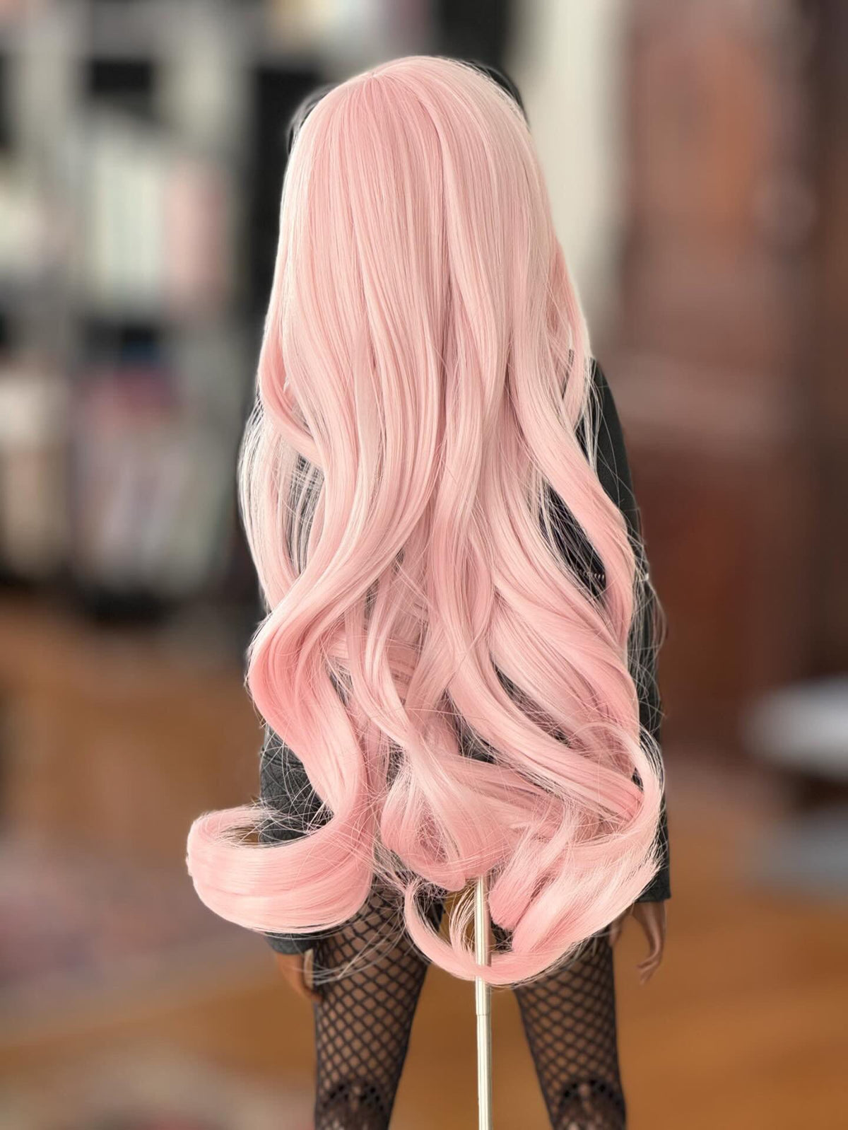 Custom doll Wig for Smart Dolls- "Tan Caps" 8-9" head size of Bjd, SD, Dollfie Dream dolls Pink curls Zazou Dolls "Loose fit" Cap required