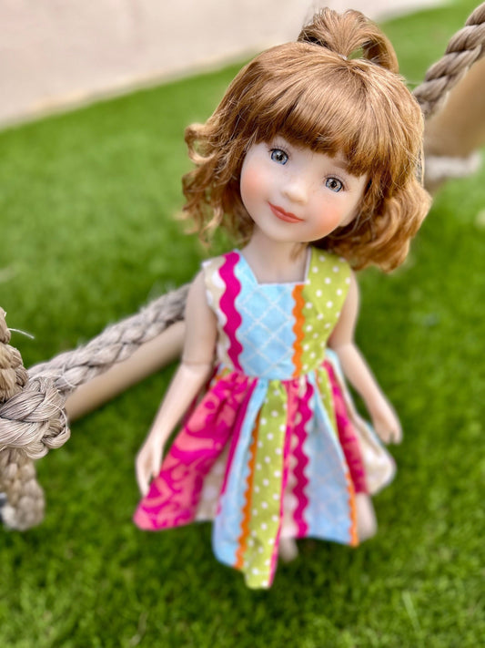 Custom doll WIG Exclusive Vegan Mohair-fits 9-10" head size Kaye Wiggs, RRFF, bjd, Girl for All Time "loose fit " Zazou Dolls