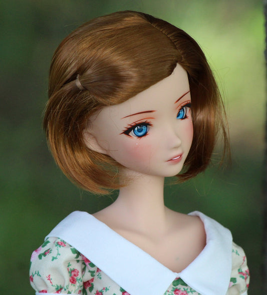 Custom doll Wig for Smart Dolls - Tangle Resistant- 8.5" head size of Bjd, SD, Dollfie Dream dolls Vegan Mohair Asymmetrical bob