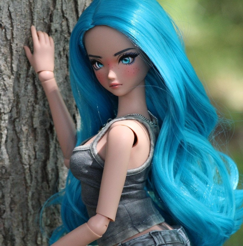 Custom doll Wig for Smart Dolls- "Tan Caps" 8-9" head size of Bjd, SD, Dollfie Dream dolls Legion curls Zazou Dolls "Loose fit" Cap required