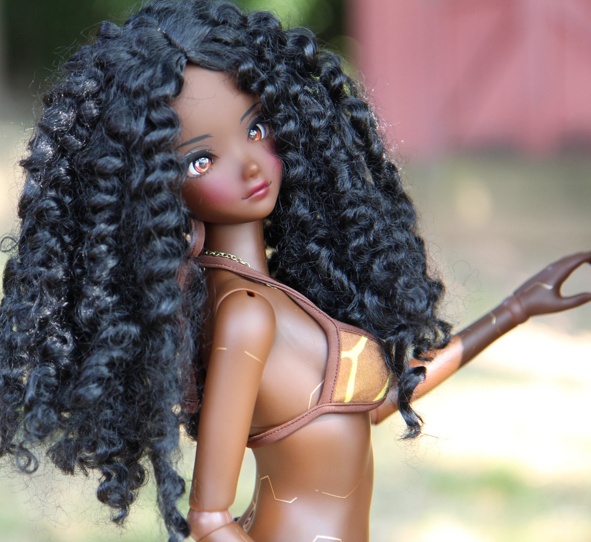 PREORDER Zazou Custom doll Wig for Smartdolls - Tangle Resistant- 8-9" head size of Bjd dolls Vegan Mohair “stretch fit”
