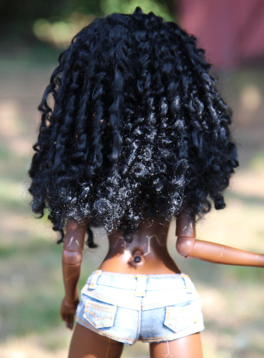 PREORDER Zazou Custom doll Wig for Smartdolls - Tangle Resistant- 8-9" head size of Bjd dolls Vegan Mohair “stretch fit”