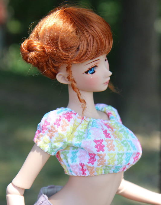 PREORDER Zazou Dolls Custom doll Wig for Smart Dolls - Tangle Resistant- 8.5" head size of Bjd, SD, Dollfie Dream dolls Vegan Mohair Buns