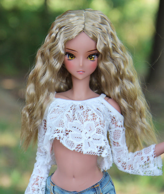 PREORDER Zazou Dolls Custom doll Wig for Smart Dolls - Tangle Resistant- 8" head size of Bjd, SD, Dollfie Dream dolls Vegan Mohair