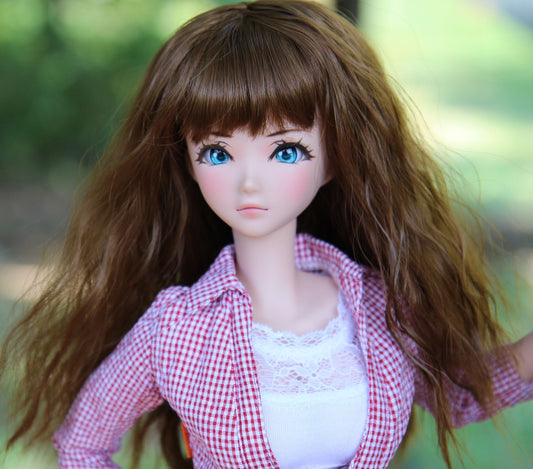 Zazou Dolls Custom doll Wig for Smart Dolls - Tangle Resistant- 8" head size of Bjd, SD, Dollfie Dream dolls Vegan Mohair
