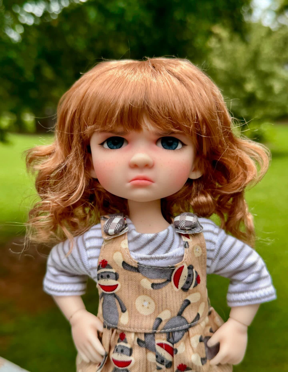 Custom WIG for 13" Dianna Effner Little Darling head size 7-8" Siblings, Meadowdolls Dumplings, Forever Virginia doll "Stretch Cap"