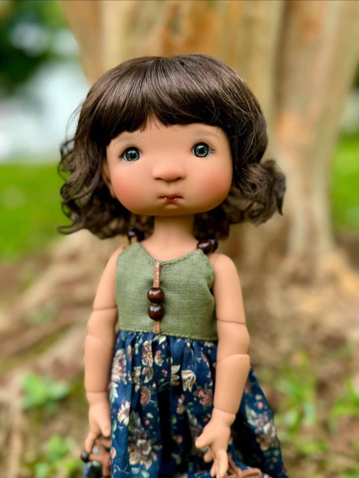 Zazou Custom WIG for 13" Dianna Effner Little Darling head size 7-8" Siblings, Ellowyne, Meadowdolls Dumplings , Mini Pal   "Stretch Cap"