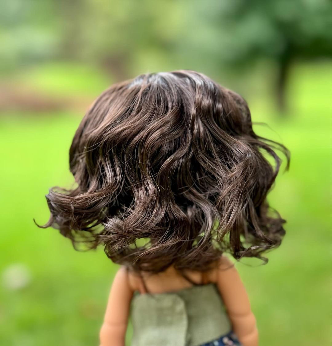 Zazou Custom WIG for 13" Dianna Effner Little Darling head size 7-8" Siblings, Ellowyne, Meadowdolls Dumplings , Mini Pal   "Stretch Cap"
