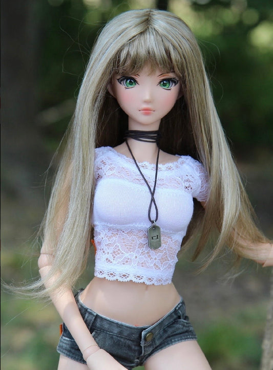 Zazou Dolls Custom doll Wig for Smart Dolls - Tangle Resistant- 8.5" head size of Bjd, SD, Dollfie Dream dolls Vegan Mohair