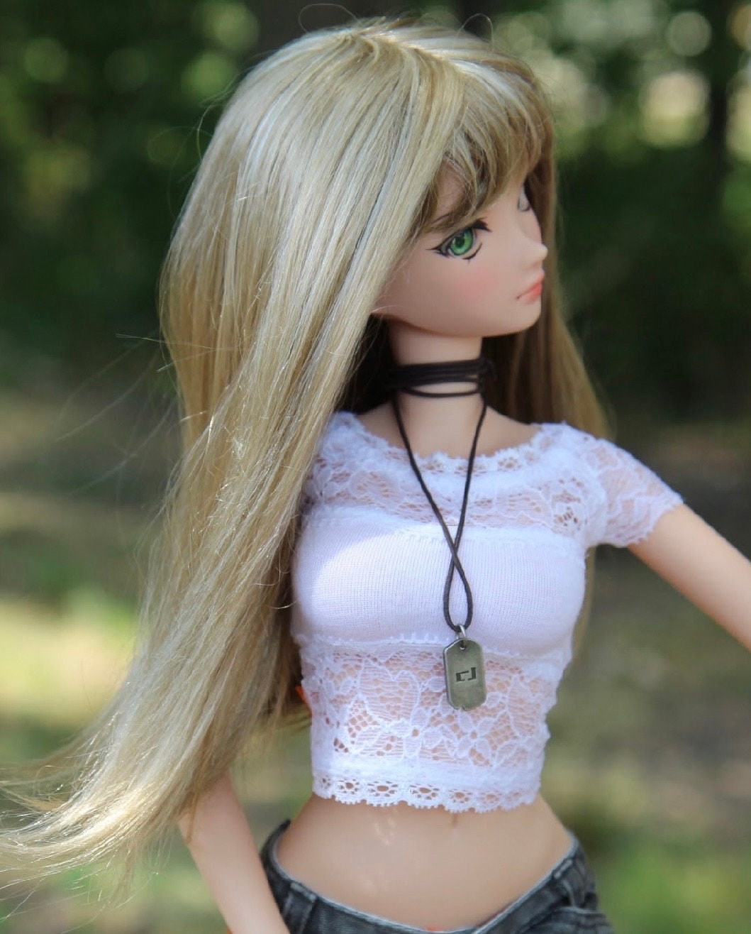 Zazou Dolls Custom doll Wig for Smart Dolls - Tangle Resistant- 8.5" head size of Bjd, SD, Dollfie Dream dolls Vegan Mohair