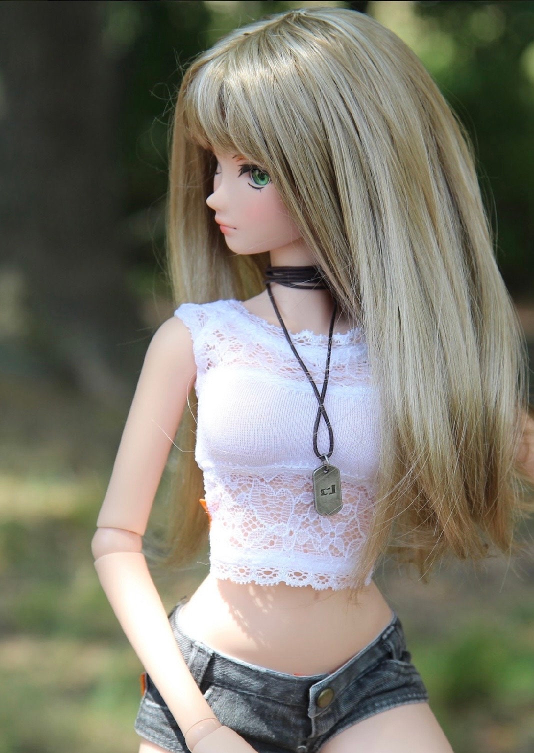 Zazou Dolls Custom doll Wig for Smart Dolls - Tangle Resistant- 8.5" head size of Bjd, SD, Dollfie Dream dolls Vegan Mohair