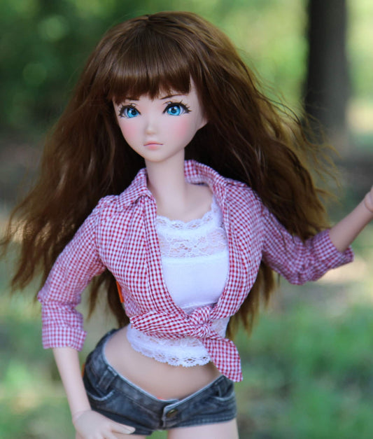 Zazou Dolls Custom doll Wig for Smart Dolls - Tangle Resistant- 8" head size of Bjd, SD, Dollfie Dream dolls Vegan Mohair