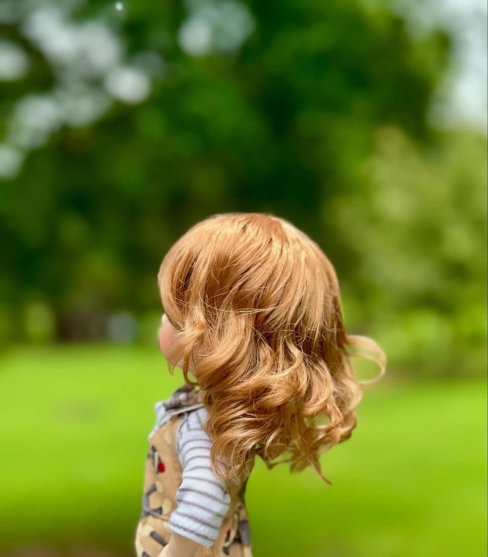 Custom WIG for 13" Dianna Effner Little Darling head size 7-8" Siblings, Meadowdolls Dumplings, Forever Virginia doll "Stretch Cap"