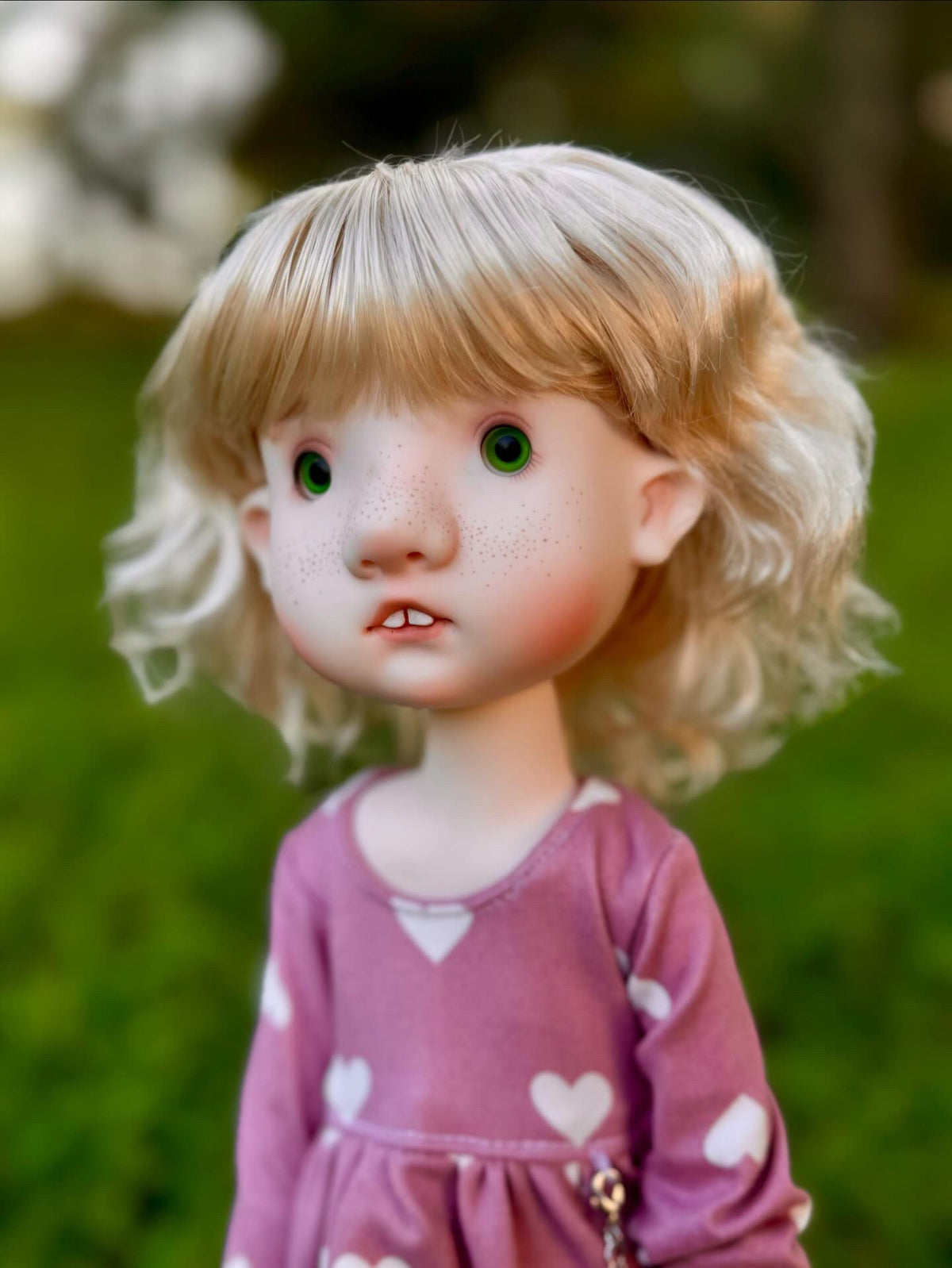 Custom doll WIG Exclusive Vegan Mohair-fits 9-10" head size Moppie Dolls, RRFF, Wellie Dolls, bjd, Girl for All Time "Loose Fit"