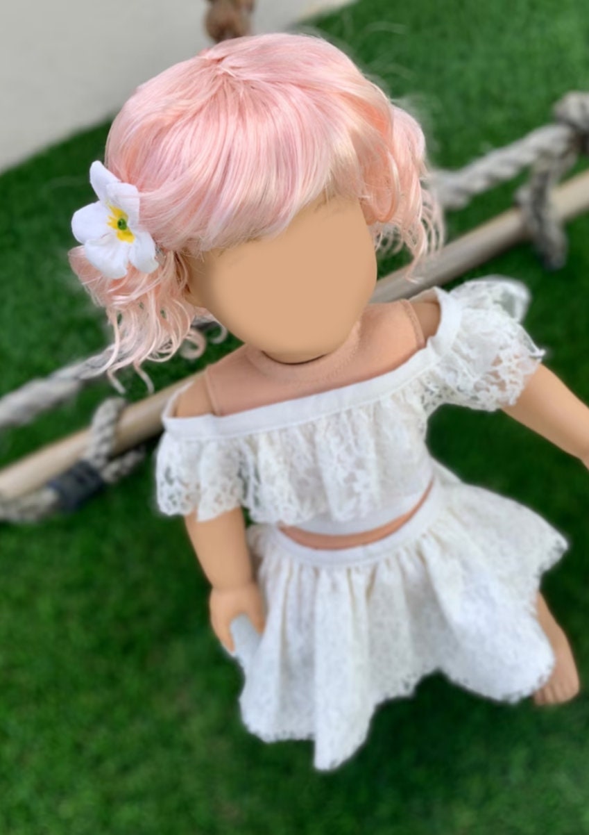 PREORDER Zazou Custom doll wig for 18" American Dolls - Vegan Mohair - fits 10-11" head size "Stretch Cap" Blythe BJD Happy Kidz meadowdolls
