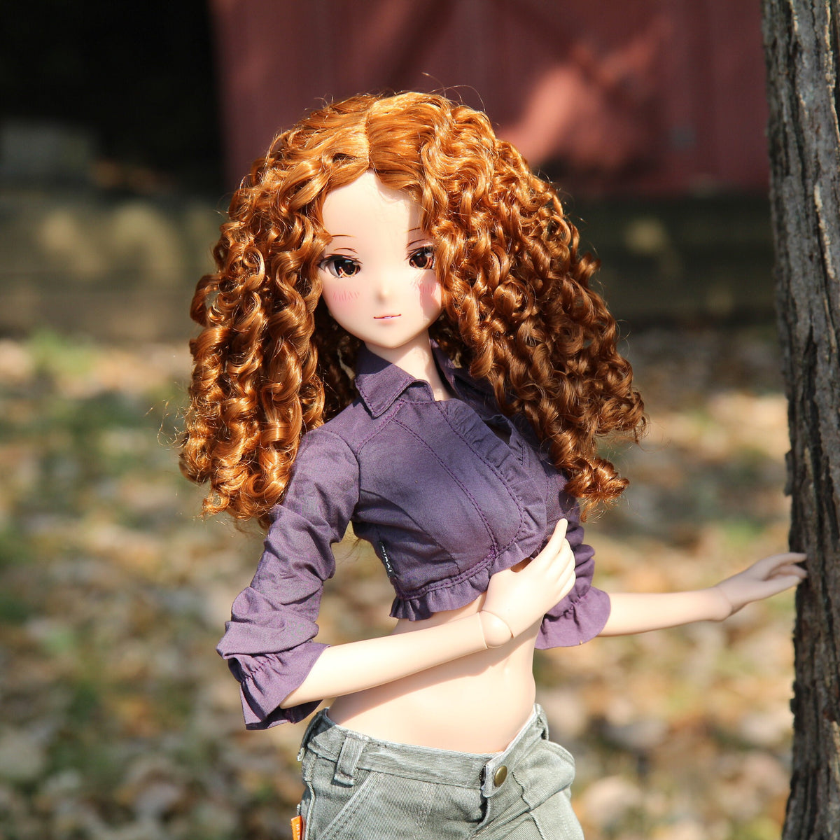 Zazou Dolls Custom doll Wig for Smart Dolls - Tangle Resistant- 8" head size of Bjd, SD, Red curls