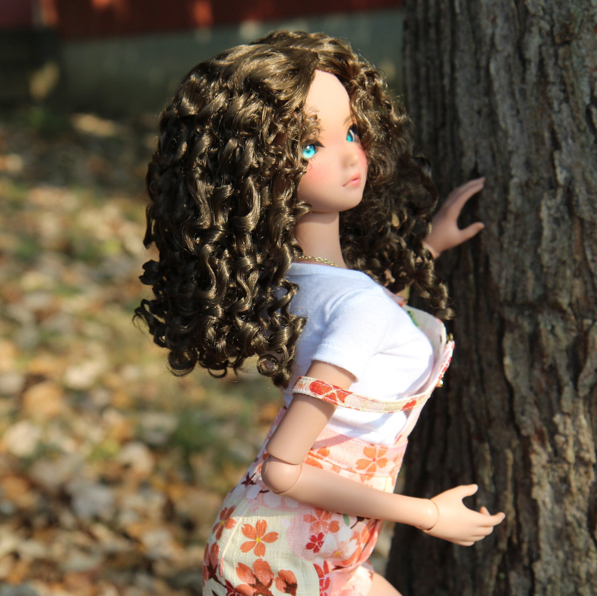 Zazou Dolls Custom doll Wig for Smart Dolls - Tangle Resistant- 8" head size of Bjd, SD, Brown curls