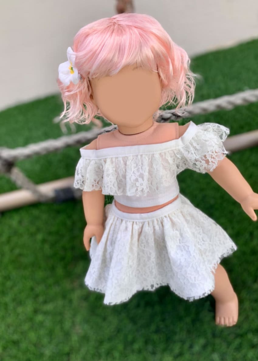 PREORDER Zazou Custom doll wig for 18" American Dolls - Vegan Mohair - fits 10-11" head size "Stretch Cap" Blythe BJD Happy Kidz meadowdolls