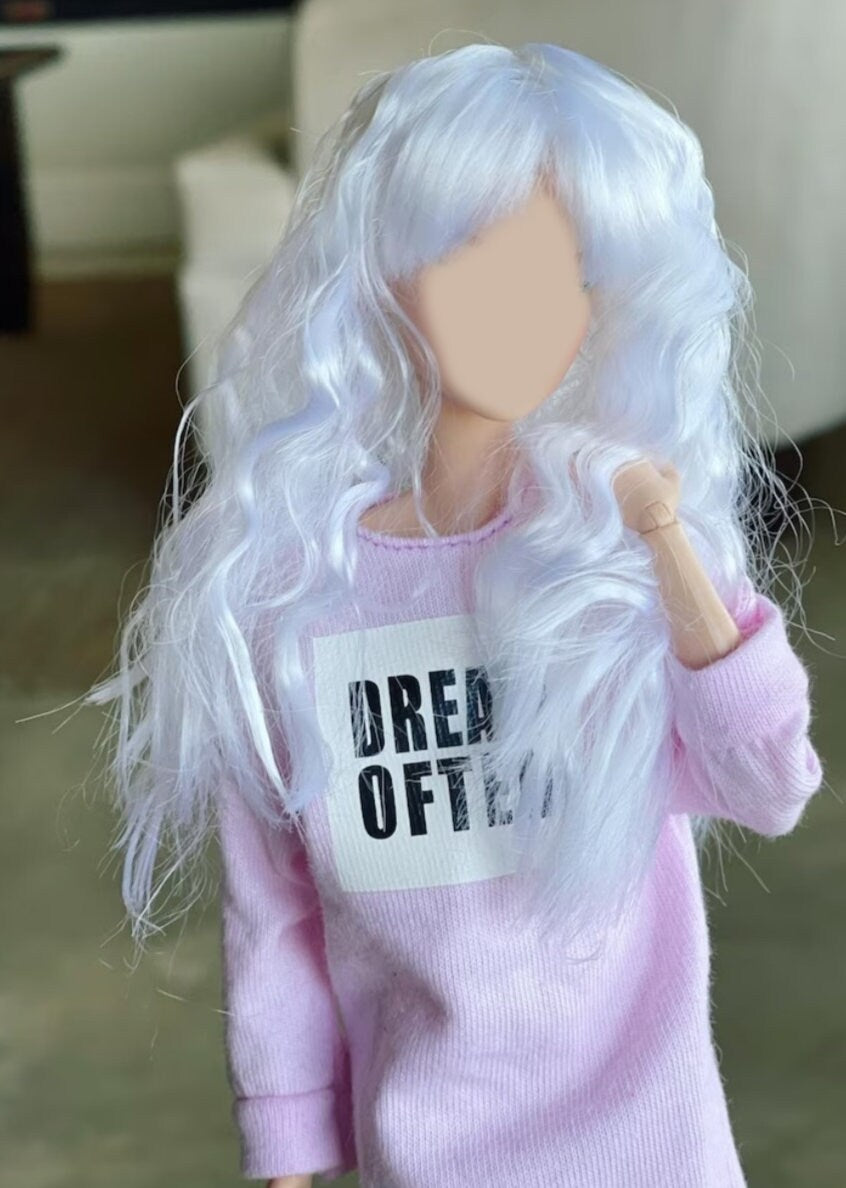 Snowy Day wig for 1/6 fashion doll