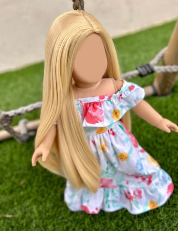 Zazou American doll custom wig for 18" Dolls - Tangle Resistant - fits 11" size of 18" dolls American doll  OG Blythe BJD Gotz