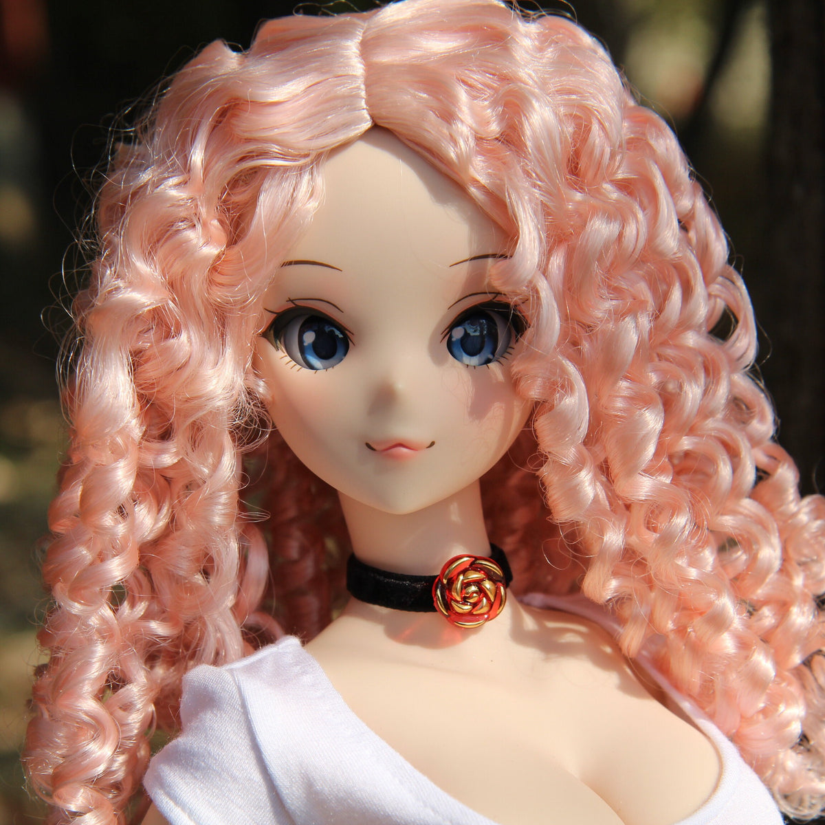 Zazou Dolls Custom doll Wig for Smart Dolls - Tangle Resistant- 8" head size of Bjd, SD, Pink curls