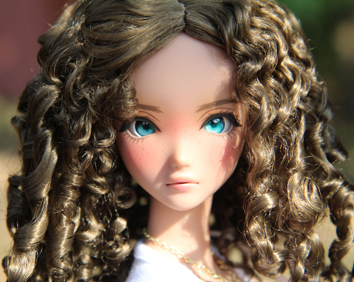 Zazou Dolls Custom doll Wig for Smart Dolls - Tangle Resistant- 8" head size of Bjd, SD, Brown curls