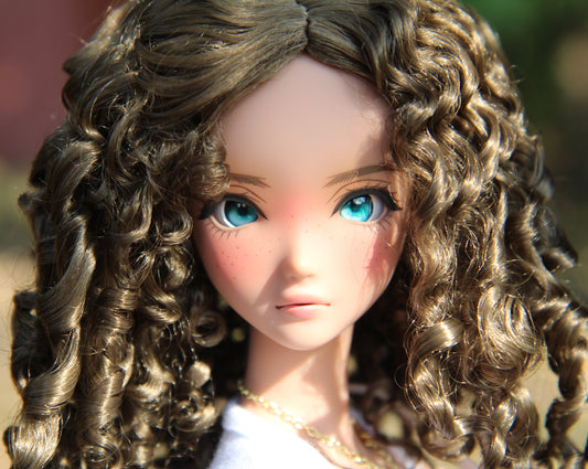 Zazou Dolls Custom doll Wig for Smart Dolls - Tangle Resistant- 8" head size of Bjd, SD, Brown curls