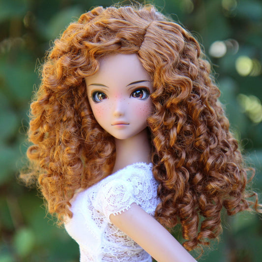 Zazou Dolls Custom doll Wig for Smart Dolls - Tangle Resistant- 8" head size of Bjd, SD, Red curls