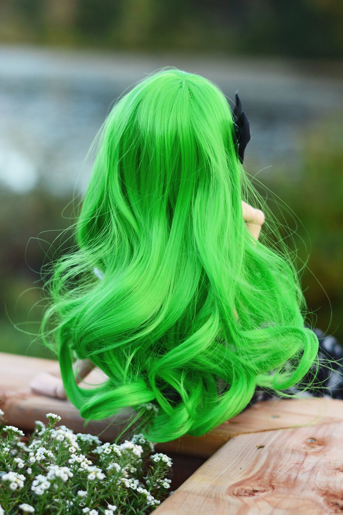Custom doll WIG for Smart Dolls- Heat Safe- Tangle Resistant- 8.5" head size Bjd, Sd dolls "Tan Caps" C.C Lelouch Zazou Dolls Green