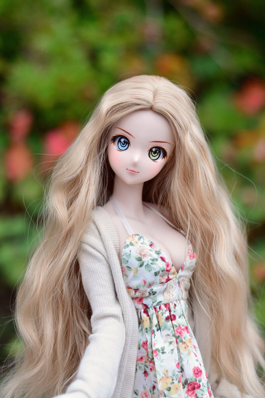 Zazou Custom doll WIG for Smart Dolls- Heat Safe - Tangle Resistant- 8.5" head size of BJD, SD, Dollfie Dream dolls Beach waves