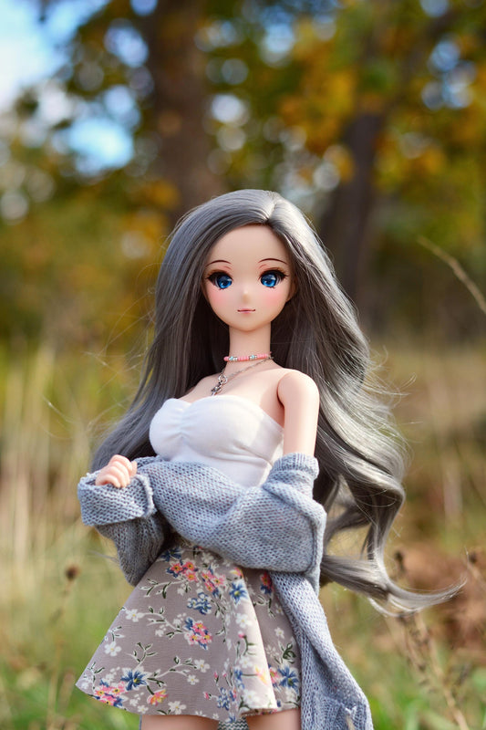 Custom doll Wig for Smart Dolls- "Tan Caps" 8-9" head size of Bjd, SD, Dollfie Dream dolls Grey Zazou Dolls "Loose fit" Cap required