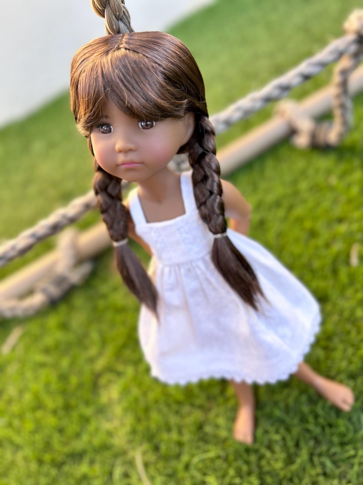 PREORDER Custom doll WIG Exclusive Vegan Mohair-fits 9-10 " head size  RRFF, Meadowdolls Dumplings , bjd, "Loose Fit" Zazou Dolls Braids