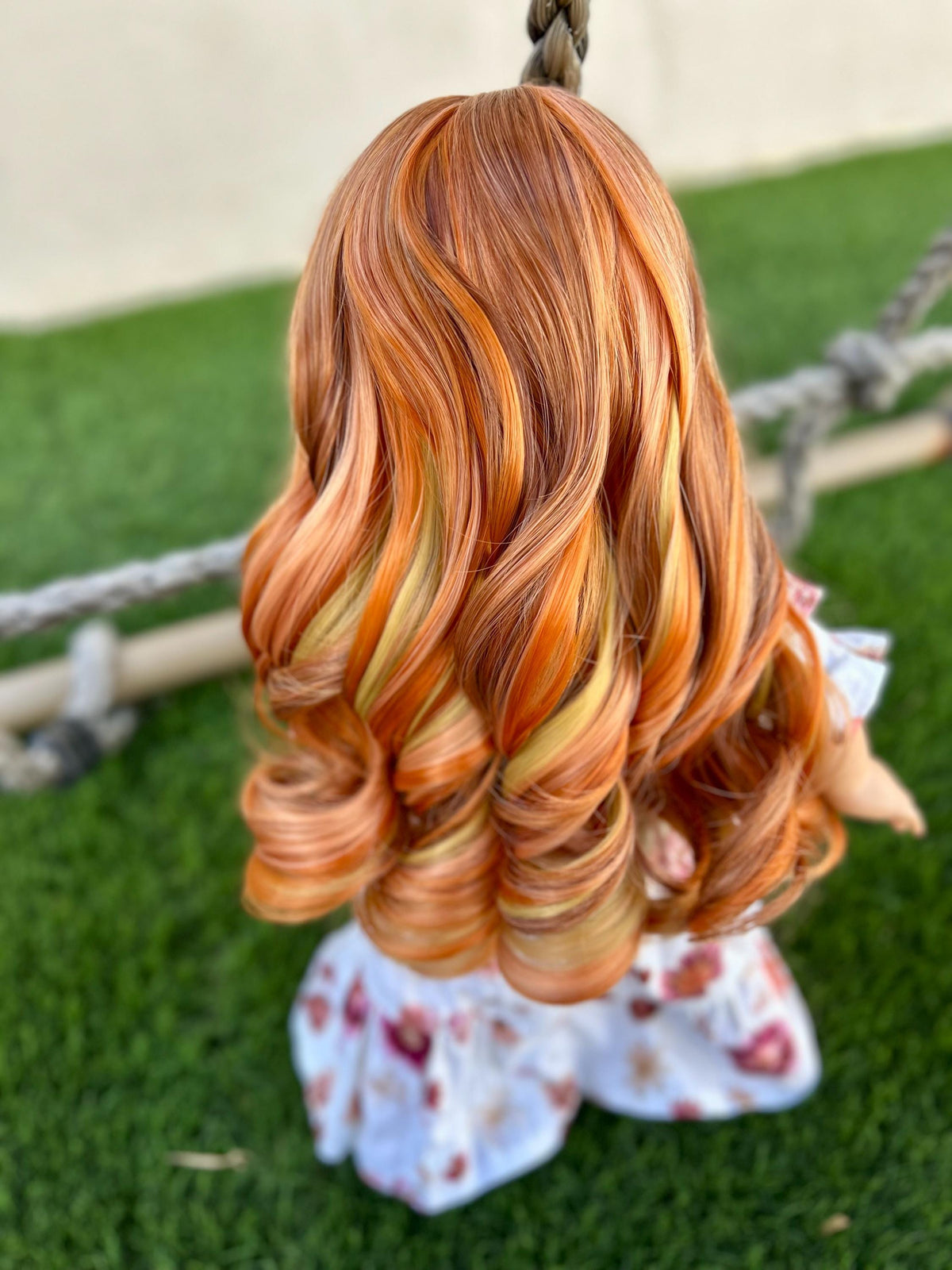 Custom doll wig for 18" American Dolls - Heat Safe - Tangle Resistant - fits 11" head size of 18" dolls OG Gotz reds   Zazou Dolls