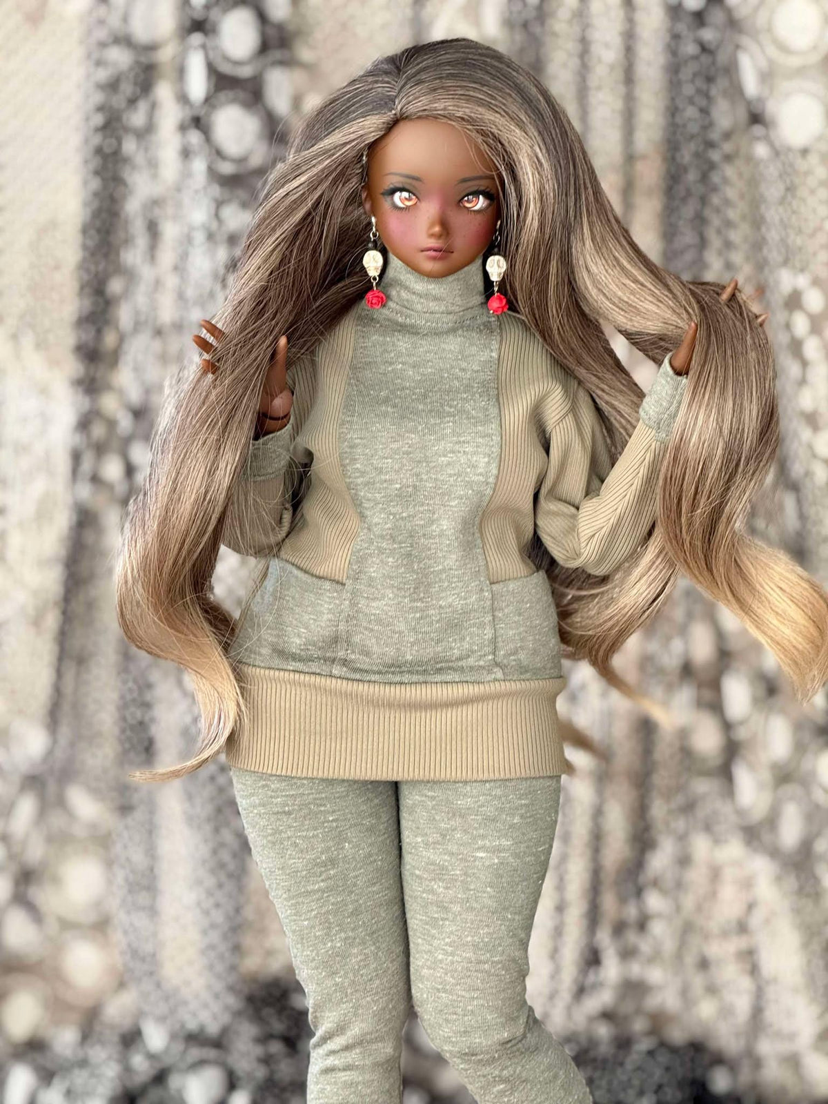 Custom doll Wig for Smart Dolls- Heat Safe - Tangle Resistant- 8.5" head size of Bjd, SD, Dollfie Dream dolls Ombre