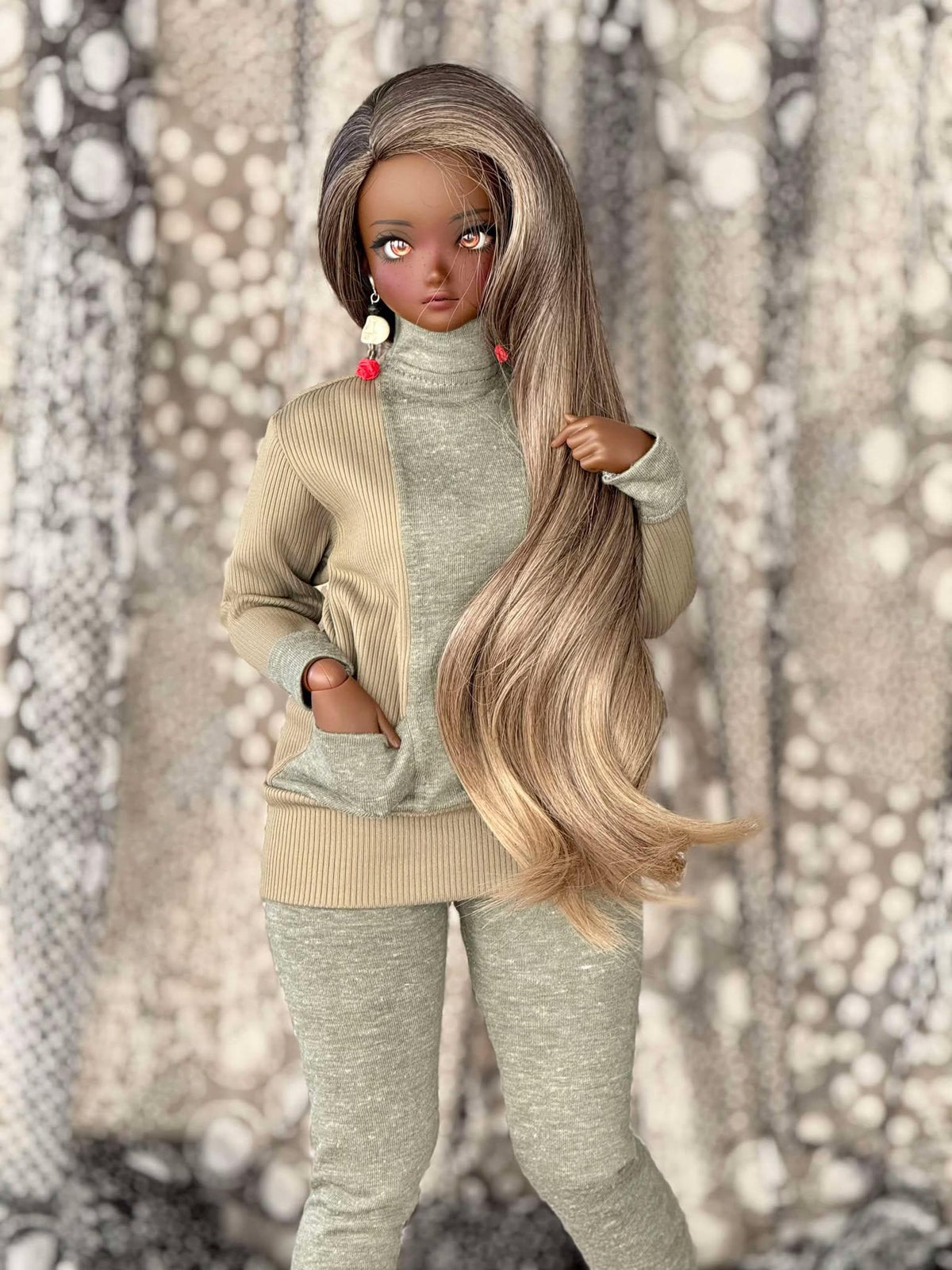 Custom doll Wig for Smart Dolls- Heat Safe - Tangle Resistant- 8.5" head size of Bjd, SD, Dollfie Dream dolls Ombre