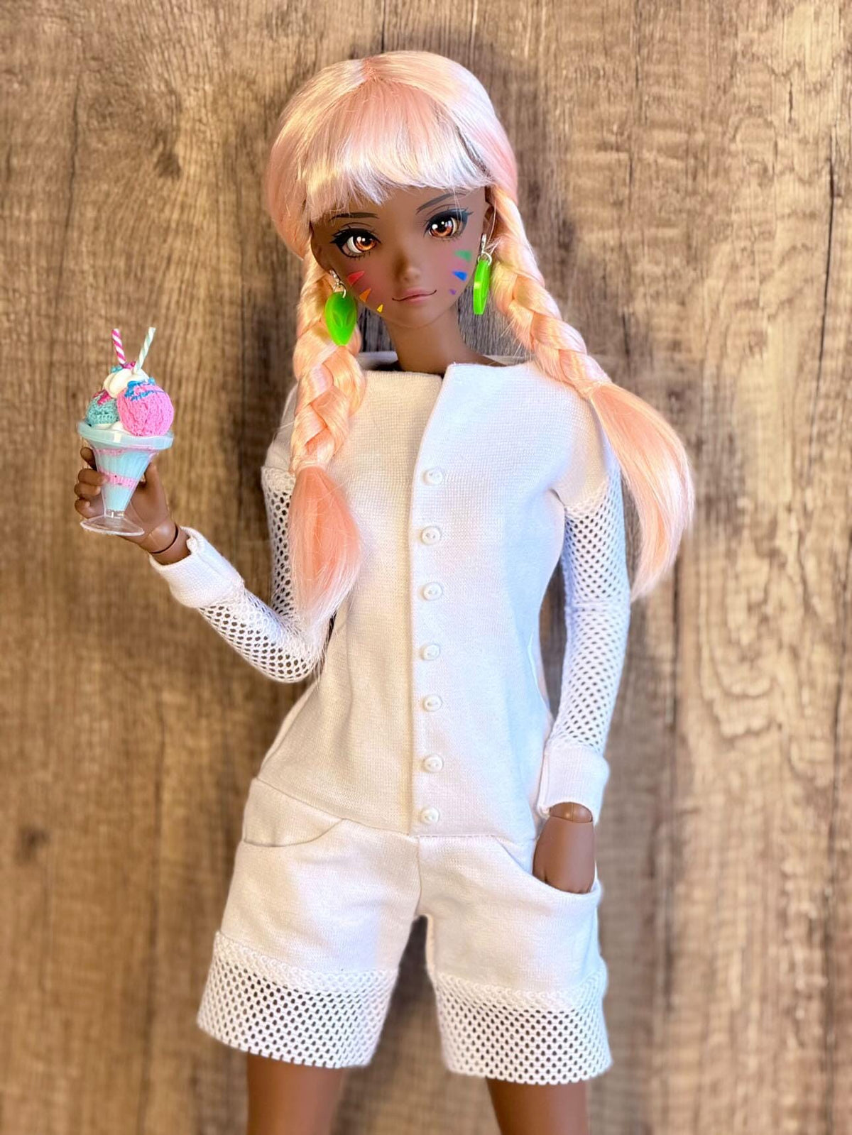 Flamingo Pink wig for Smart Doll