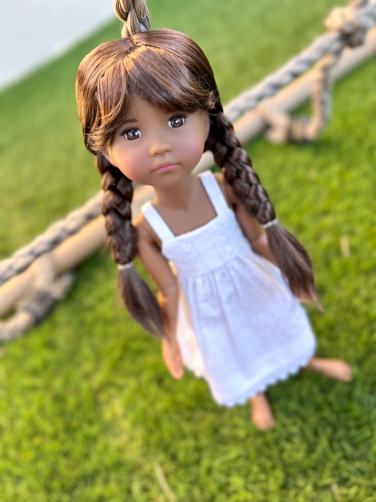 PREORDER Custom doll WIG Exclusive Vegan Mohair-fits 9-10 " head size  RRFF, Meadowdolls Dumplings , bjd, "Loose Fit" Zazou Dolls Braids