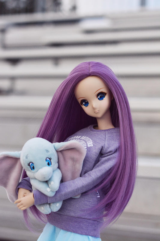 Custom doll WIG for Smart Dolls- Heat Safe - Tangle Resistant- 8.5" head size of Bjd, SD, Dollfie Dream dolls Lavender