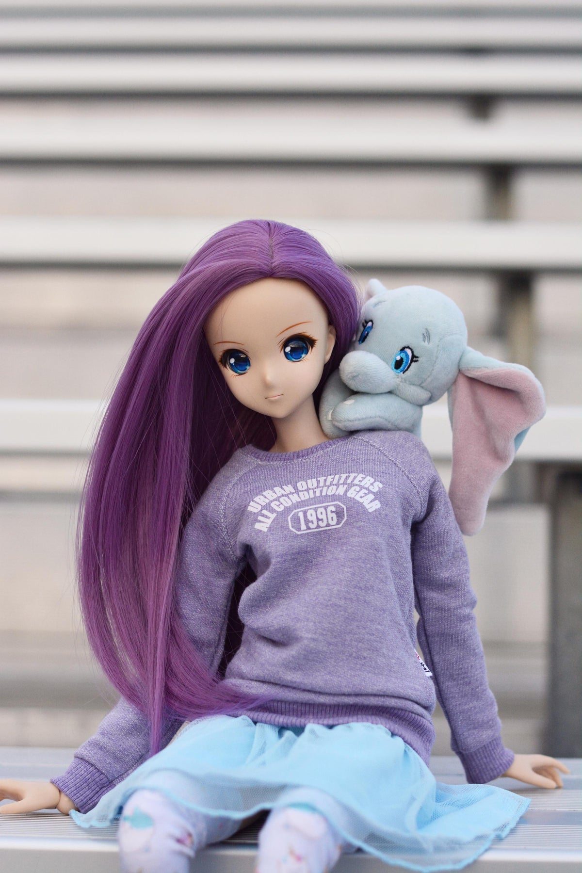 Custom doll WIG for Smart Dolls- Heat Safe - Tangle Resistant- 8.5" head size of Bjd, SD, Dollfie Dream dolls Lavender