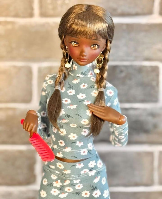 PREORDER Zazou Dolls Custom doll Wig for Smart Dolls - Tangle Resistant- 8" head size of Bjd, SD, medium Brown braids