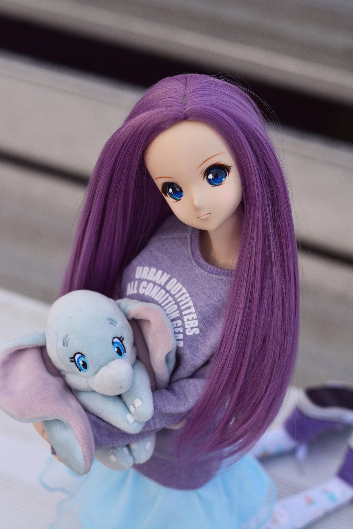 Custom doll WIG for Smart Dolls- Heat Safe - Tangle Resistant- 8.5" head size of Bjd, SD, Dollfie Dream dolls Lavender