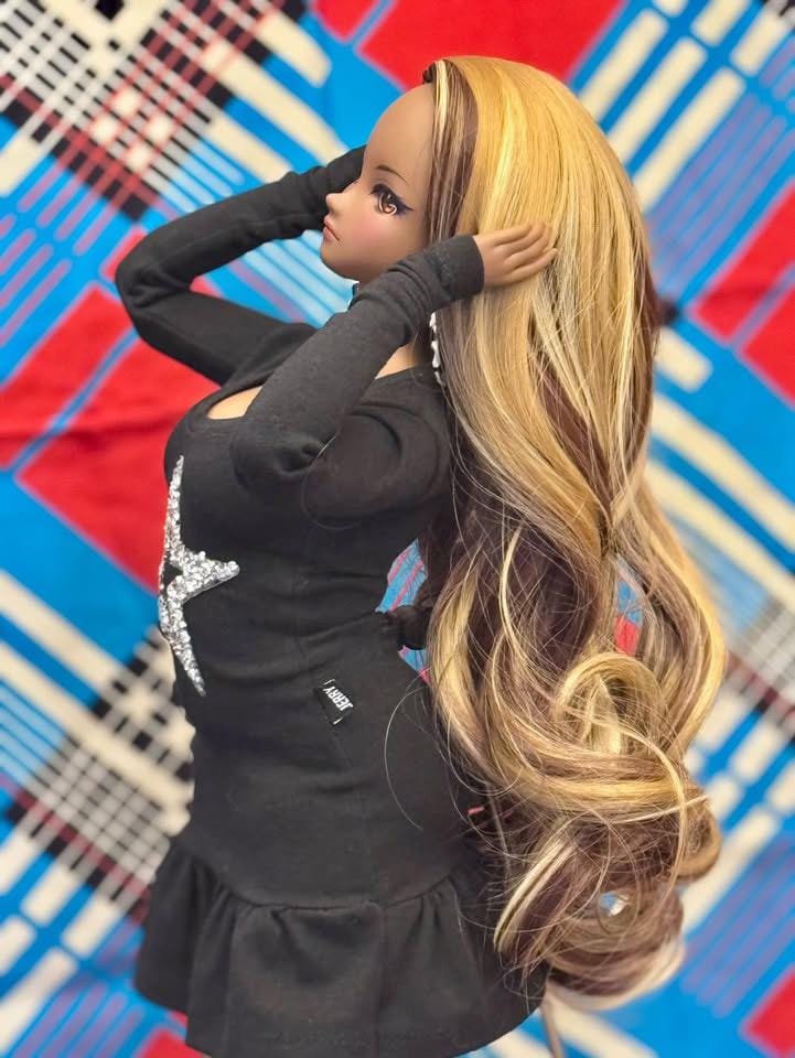 Custom doll WIG for Smart Dolls- Heat Safe - Tangle Resistant- 8.5" head size of BJD, SD, Dollfie Dream dolls  curls Tan cap