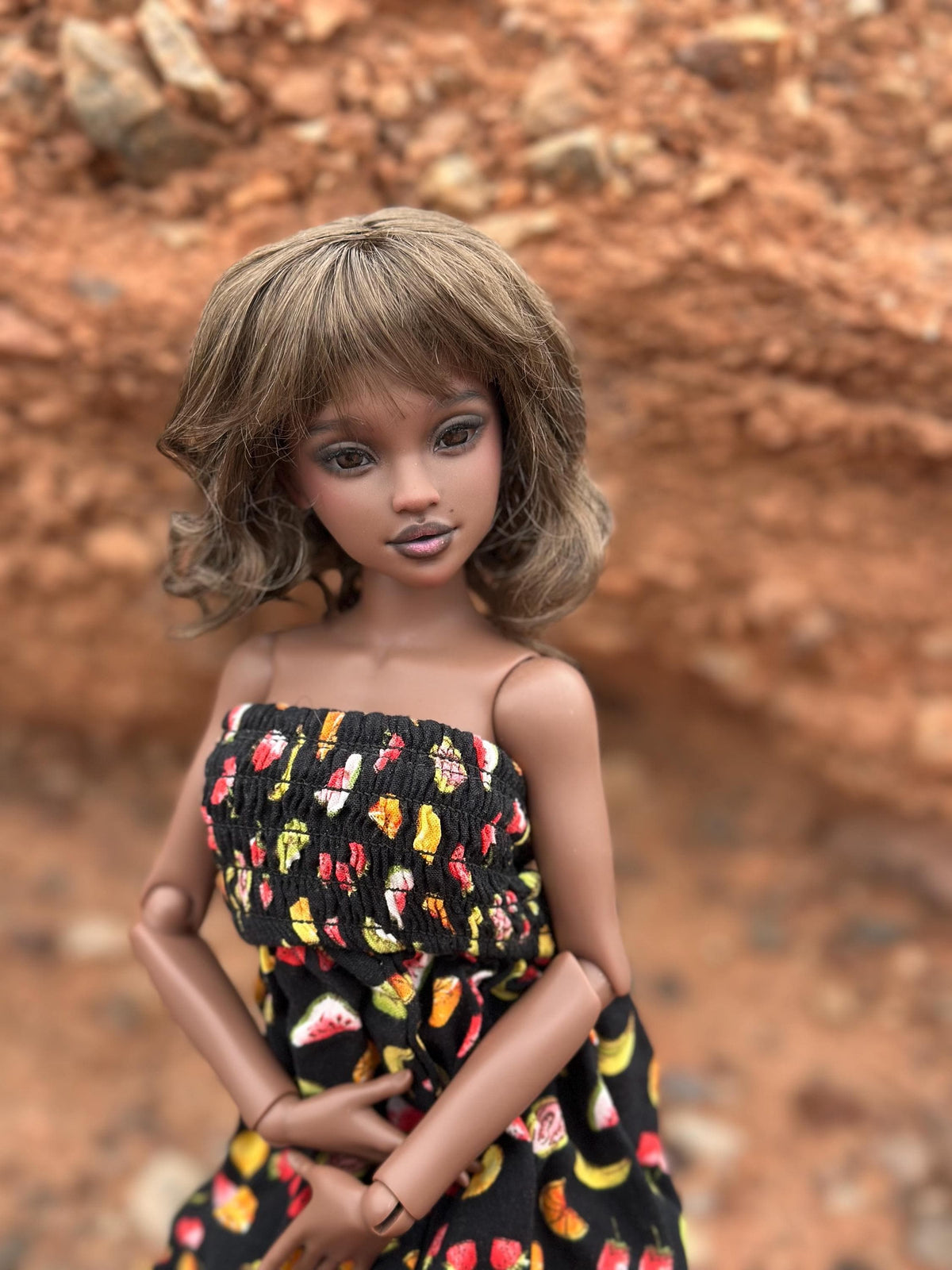 Custom doll Wig for Minifee 1/4 BJD Dolls- "TAN Caps" 6-7" head size of Bjd, msd, Boneka ,Fairyland Minifee dolls mohair brown