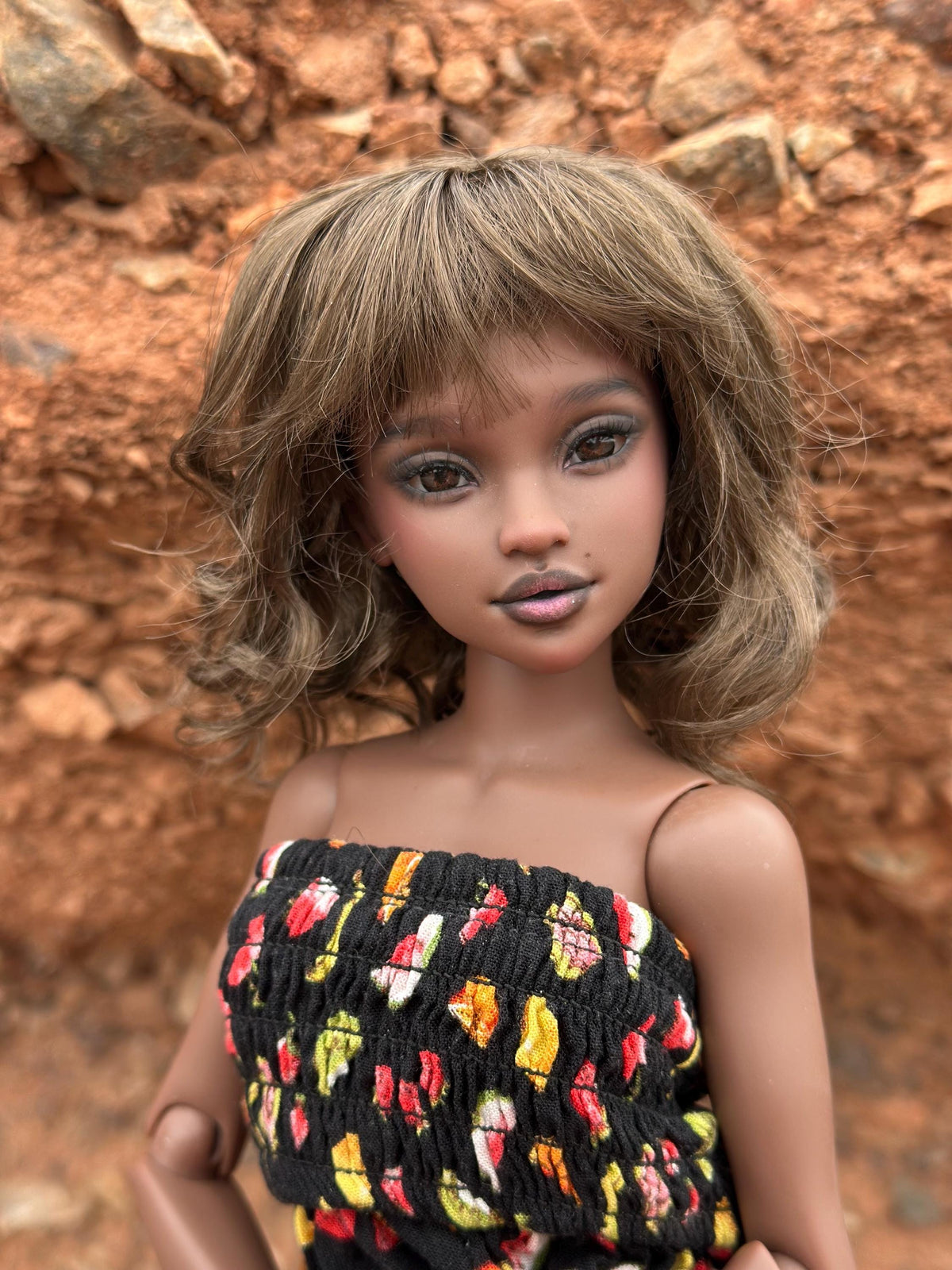 Custom doll Wig for Minifee 1/4 BJD Dolls- "TAN Caps" 6-7" head size of Bjd, msd, Boneka ,Fairyland Minifee dolls mohair brown