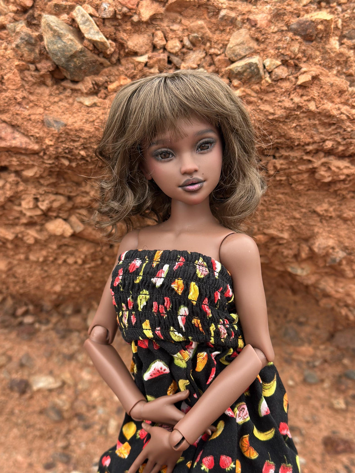 Custom doll Wig for Minifee 1/4 BJD Dolls- "TAN Caps" 6-7" head size of Bjd, msd, Boneka ,Fairyland Minifee dolls mohair brown