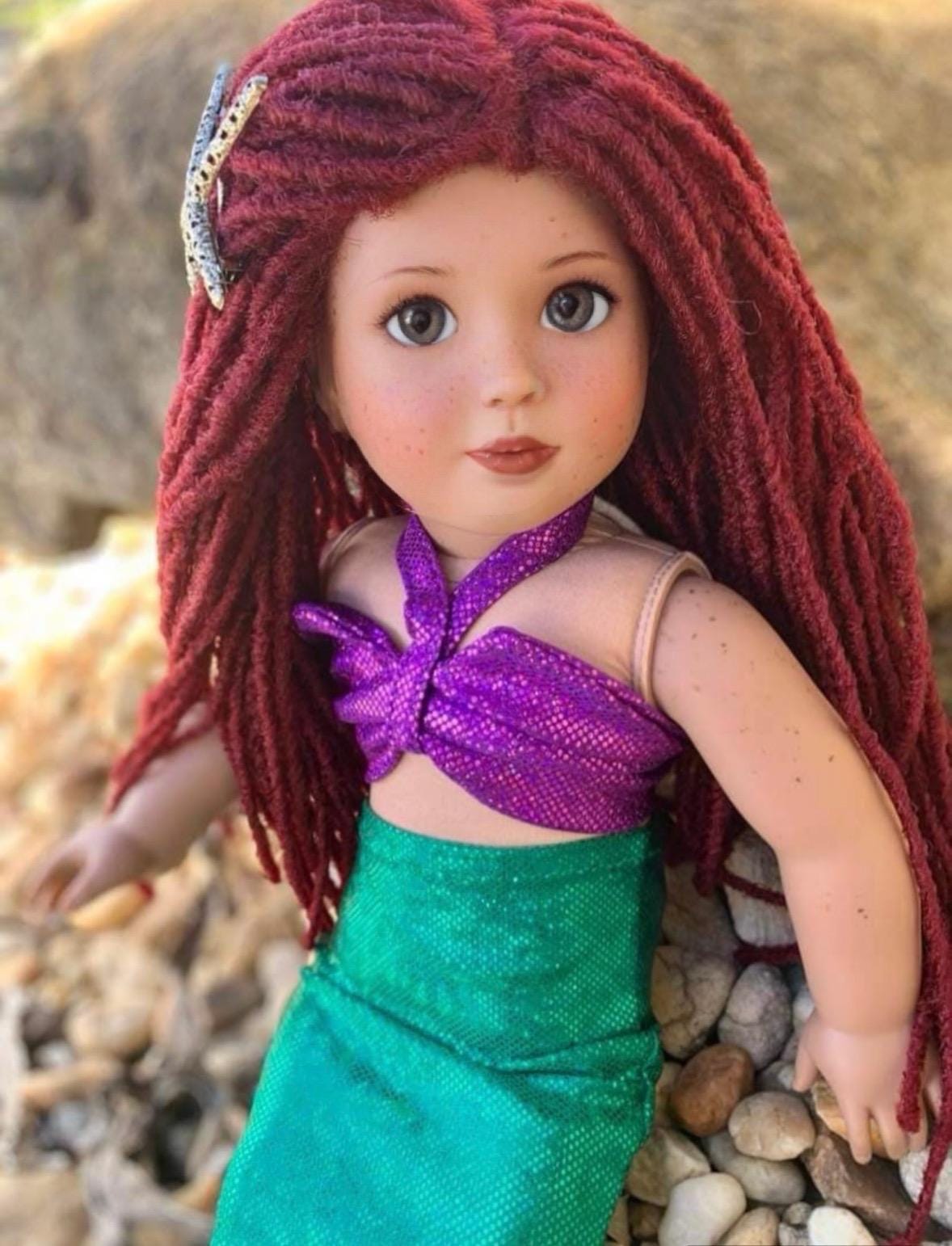 Custom doll wig for 18" Dolls-Heat Safe-Tangle Resistant-fits 10-11" head of 18" dolls American Doll  Journey AA  Marley locs