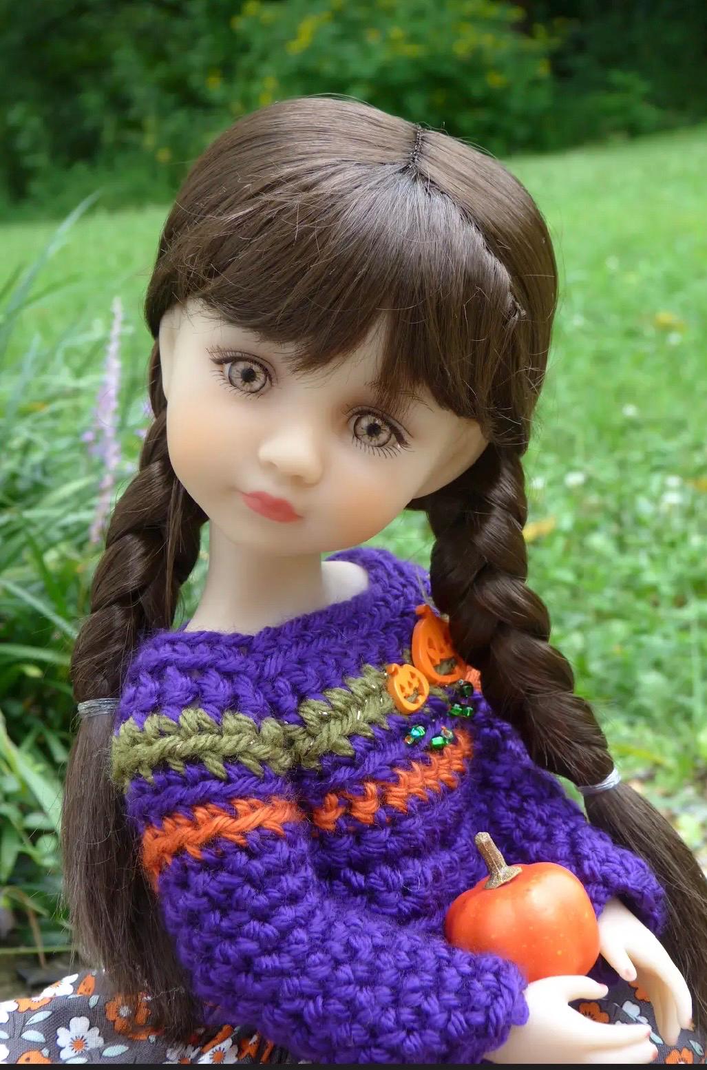 PREORDER Custom doll WIG Exclusive Vegan Mohair-fits 9-10 " head size  RRFF, Meadowdolls Dumplings , bjd, "Loose Fit" Zazou Dolls Braids