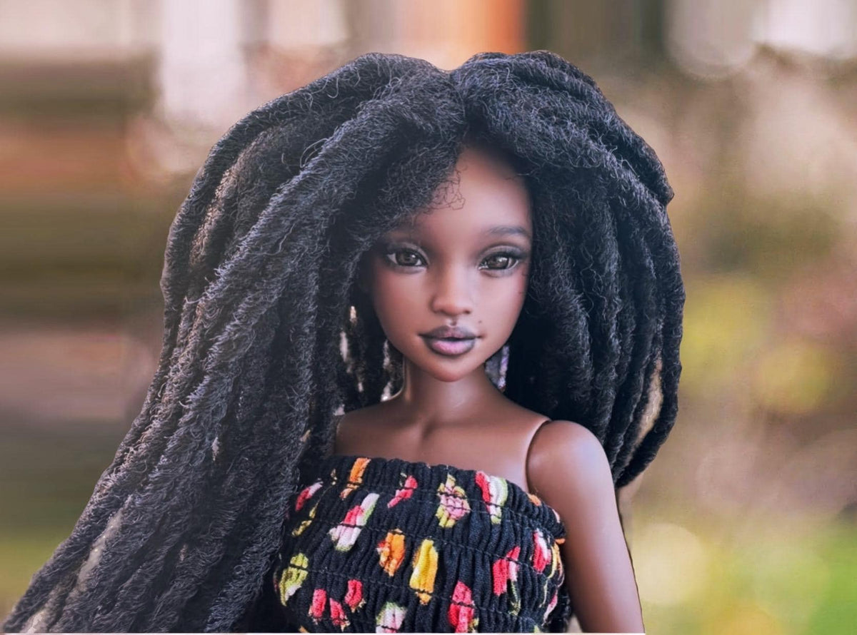 Custom doll Wig for Minifee 1/4 BJD Dolls-  6-7" head size of Bjd, msd, ,Fairyland Minifee dolls locs Zazou Dolls
